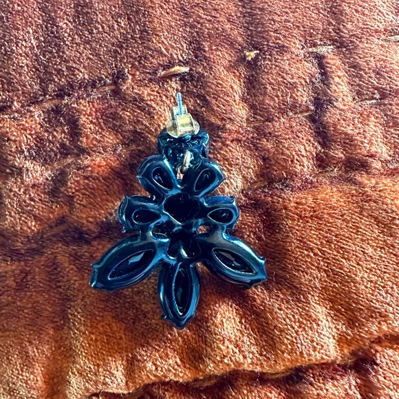 JCrew Necklace and Earring Set- Jet Sparkly stones with Gold Chain - Picture 2 of 5